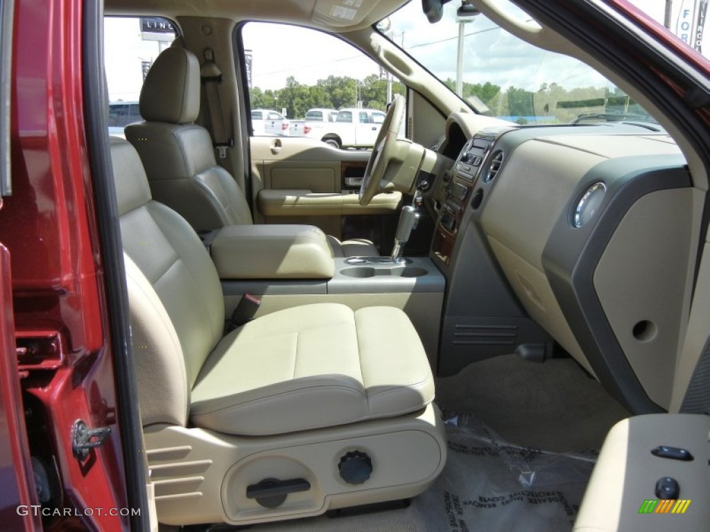 2005 F150 Lariat SuperCrew - Dark Toreador Red Metallic / Tan photo #16