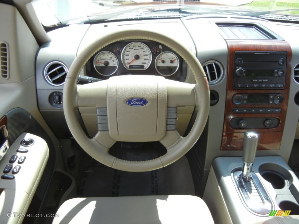 2005 F150 Lariat SuperCrew - Dark Toreador Red Metallic / Tan photo #19