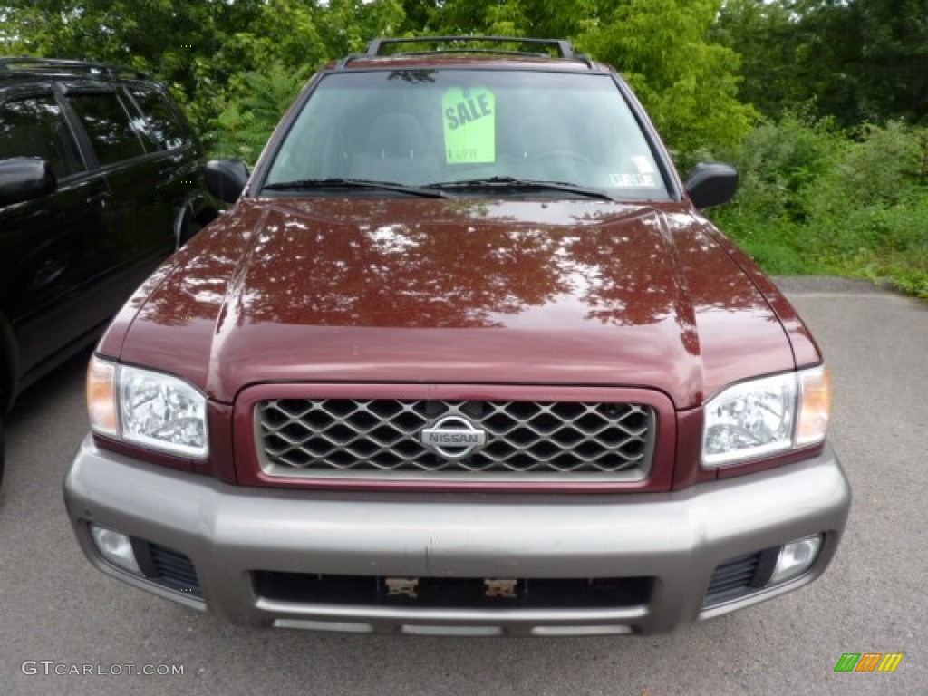 2001 Pathfinder LE 4x4 - Burnt Cherry Red Pearl / Charcoal photo #2
