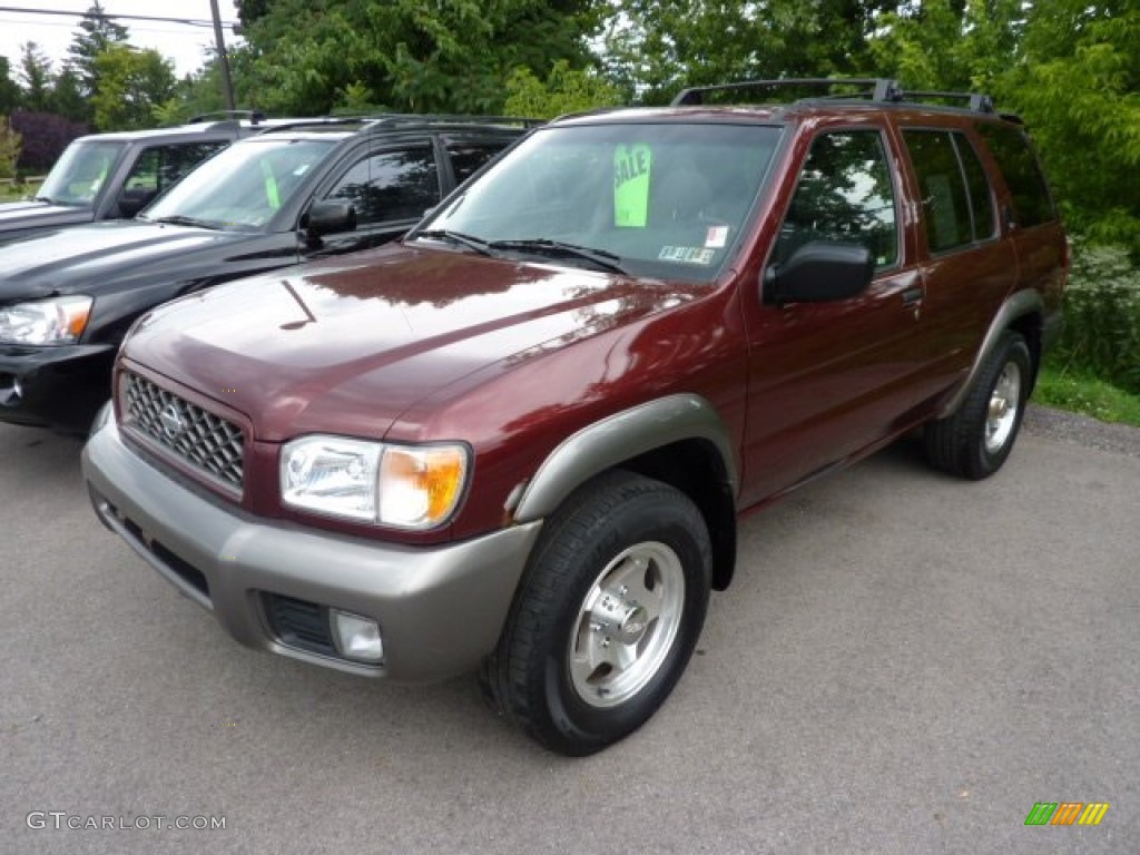 2001 Pathfinder LE 4x4 - Burnt Cherry Red Pearl / Charcoal photo #3