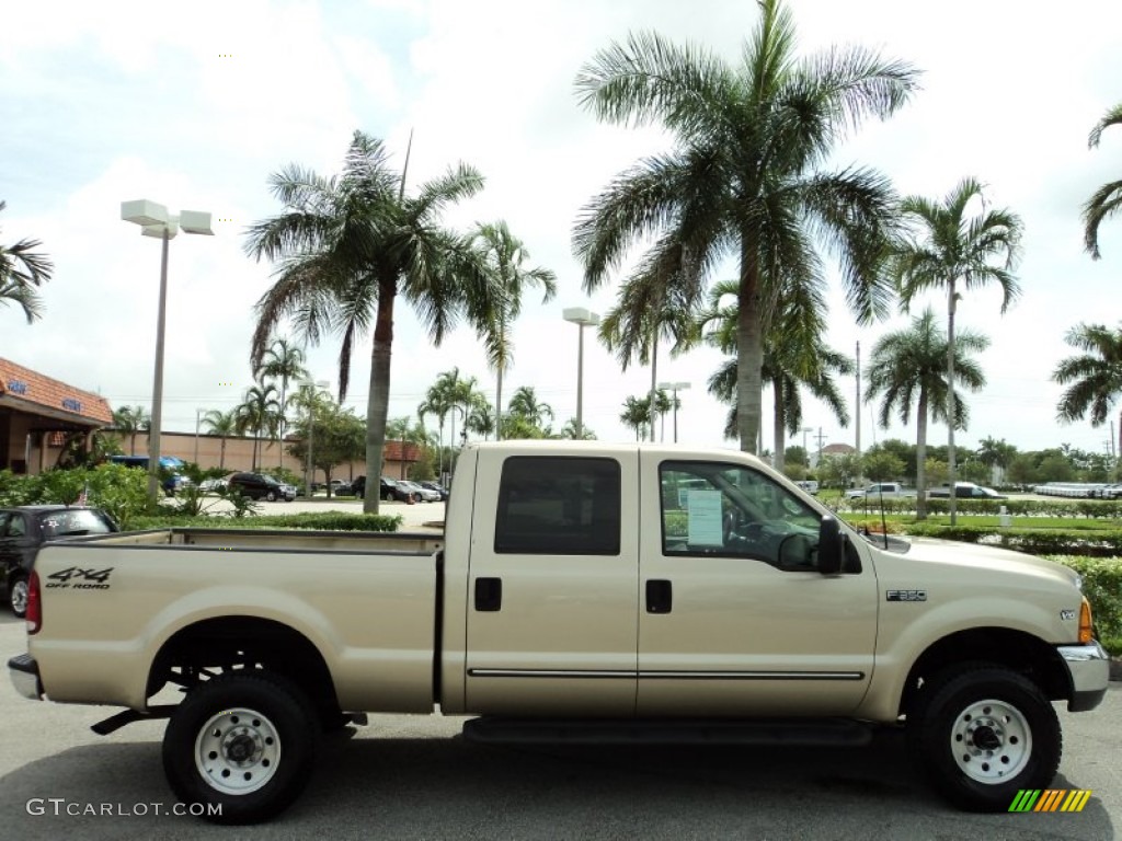 Harvest Gold Metallic 2000 Ford F350 Super Duty XLT Crew Cab 4x4 Exterior Photo #69409198