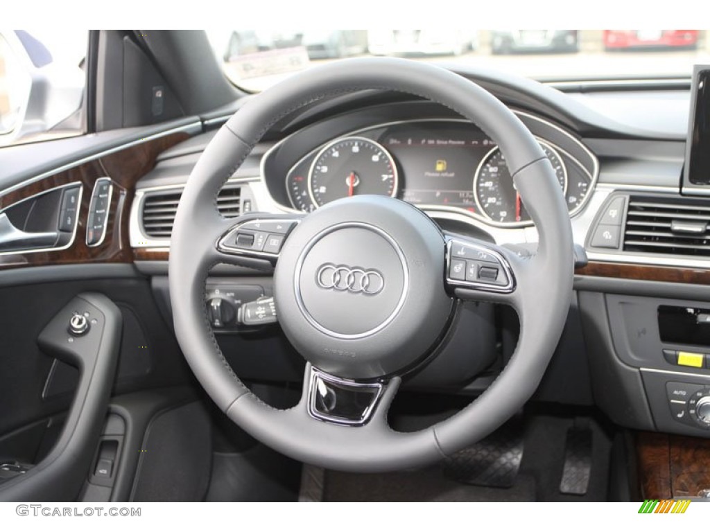 2013 Audi A6 3.0T quattro Sedan Black Steering Wheel Photo #69410884