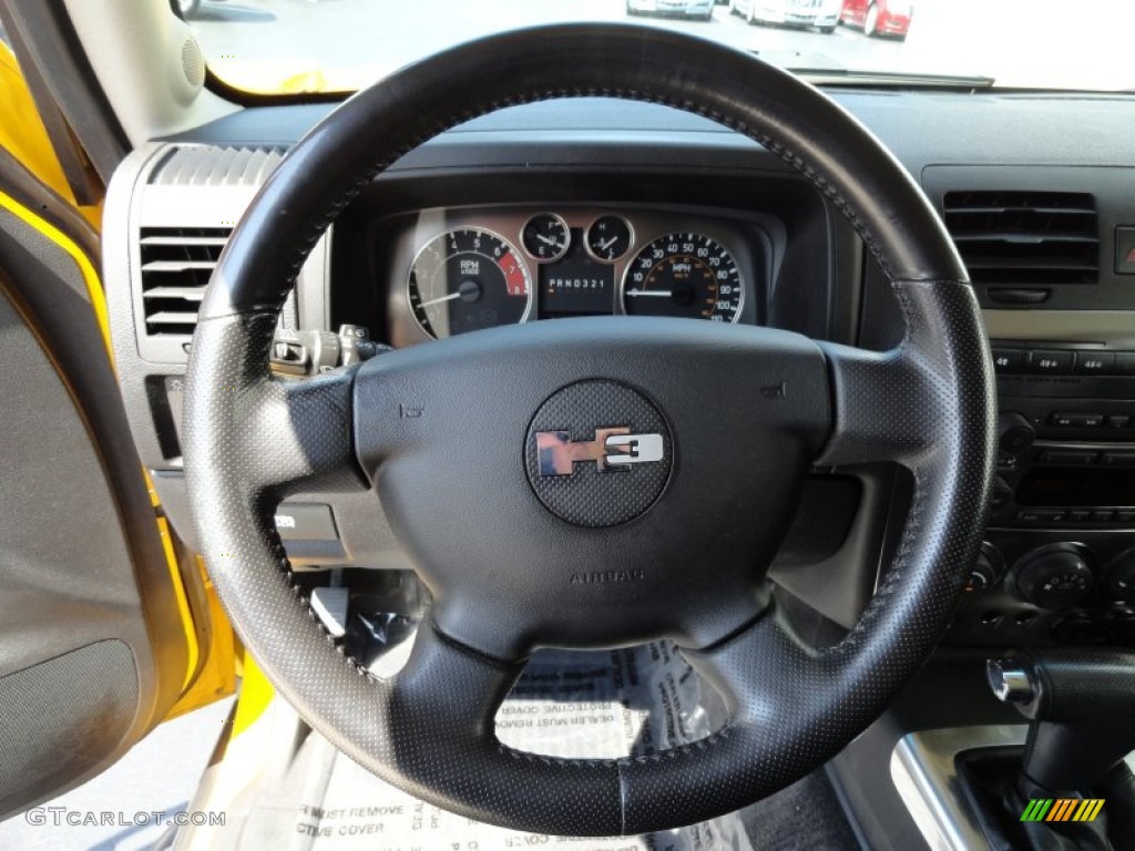 2006 Hummer H3 Standard H3 Model Ebony Black Steering Wheel Photo #69411625