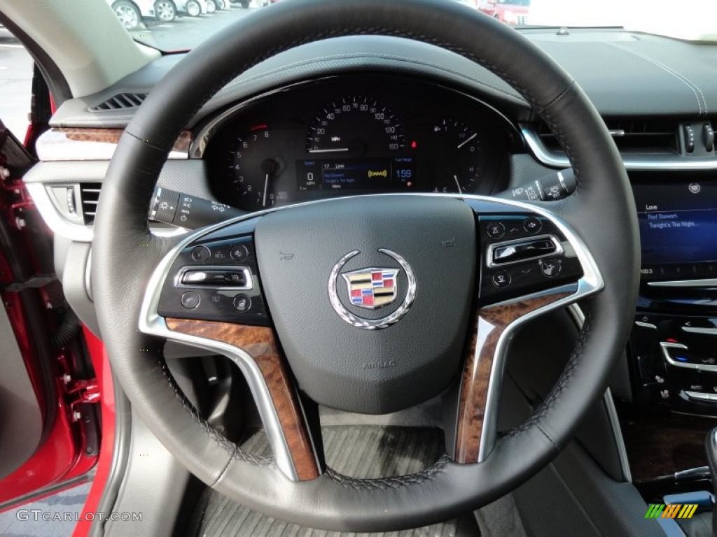 2013 Cadillac XTS Luxury FWD Jet Black Steering Wheel Photo #69411841