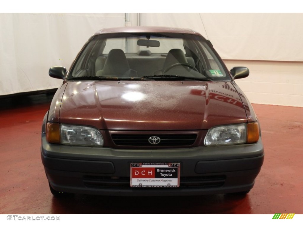 1996 Tercel Coupe - Ruby Pearl / Gray photo #3