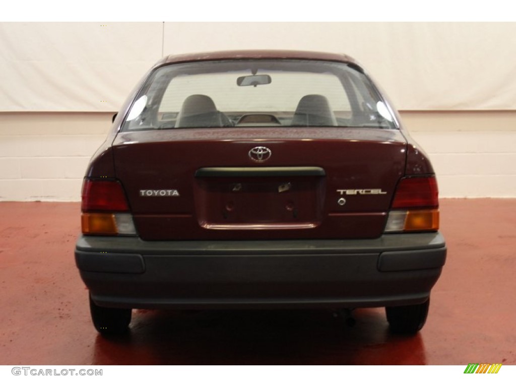 1996 Tercel Coupe - Ruby Pearl / Gray photo #7