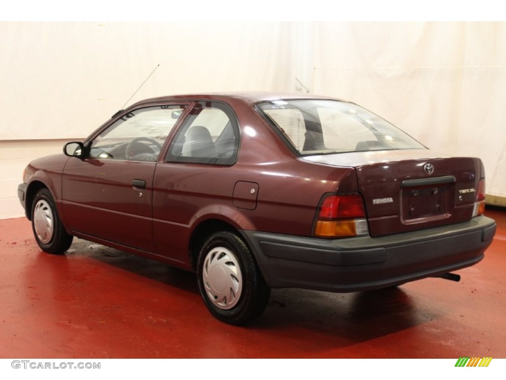 1996 Tercel Coupe - Ruby Pearl / Gray photo #8