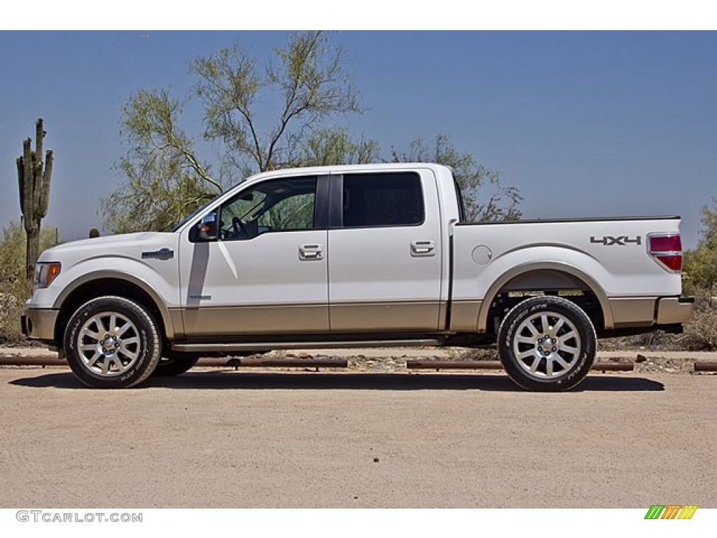 2011 F150 King Ranch SuperCrew 4x4 - White Platinum Metallic Tri-Coat / Chaparral Leather photo #13