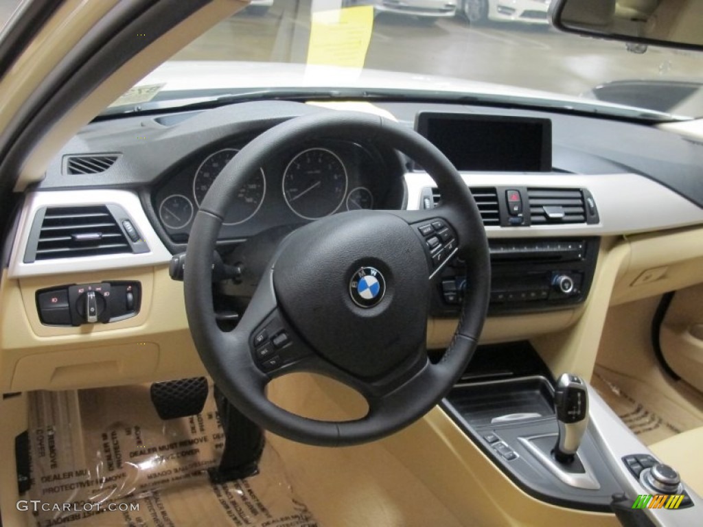2012 BMW 3 Series 328i Sedan Venetian Beige Dashboard Photo #69416065