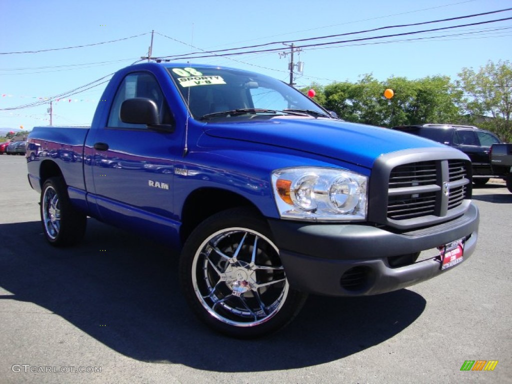 2008 Ram 1500 ST Regular Cab - Electric Blue Pearl / Medium Slate Gray photo #1