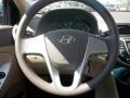 2013 Hyundai Accent Beige Interior Steering Wheel Photo