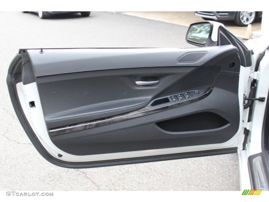 2012 BMW 6 Series 650i Convertible Black Nappa Leather Door Panel Photo #69419933