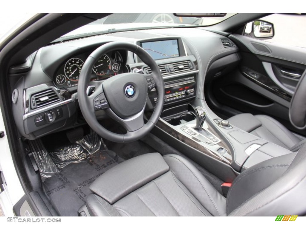 Black Nappa Leather Interior 2012 BMW 6 Series 650i Convertible Photo #69419941