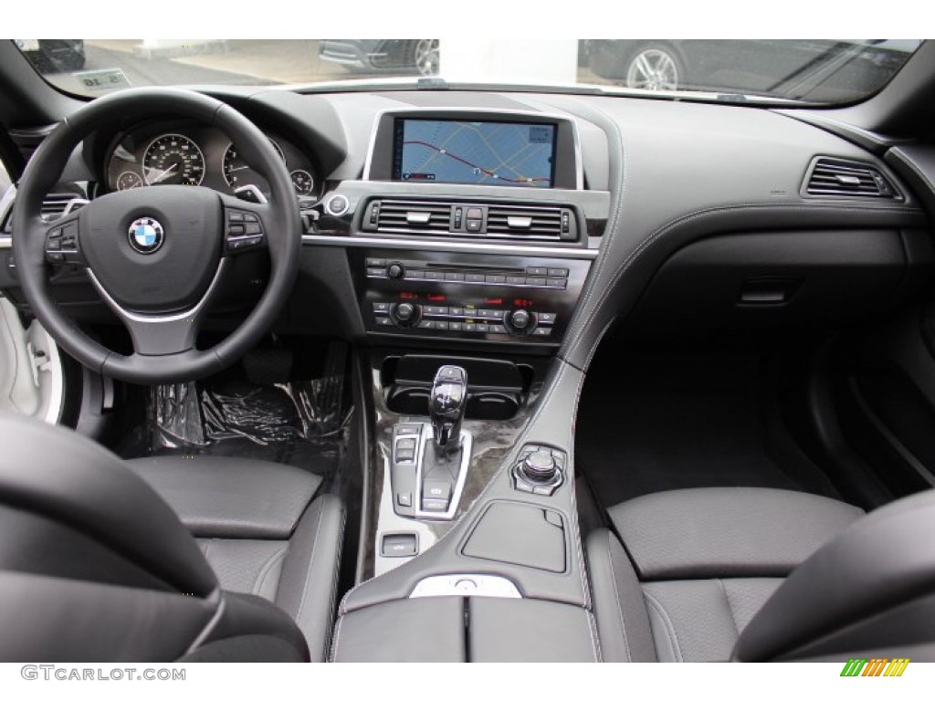2012 BMW 6 Series 650i Convertible Black Nappa Leather Dashboard Photo #69419968