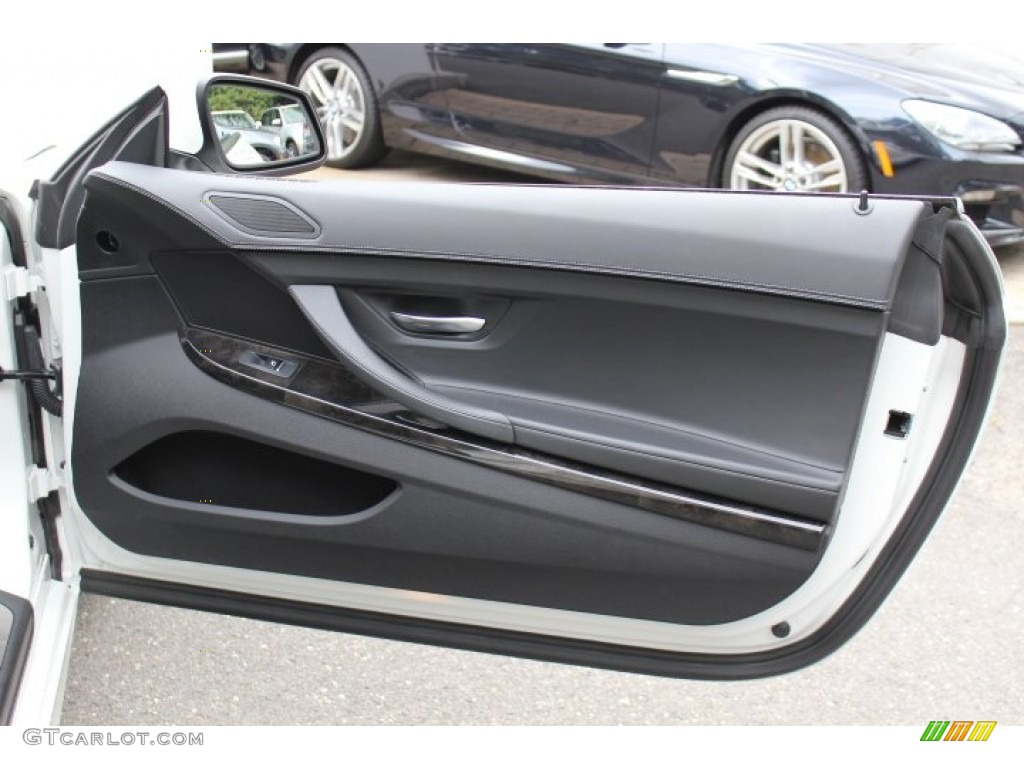 2012 BMW 6 Series 650i Convertible Black Nappa Leather Door Panel Photo #69420046