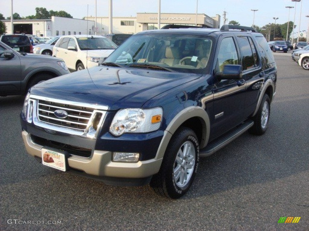 2008 Explorer Eddie Bauer 4x4 - Dark Blue Pearl Metallic / Camel photo #7