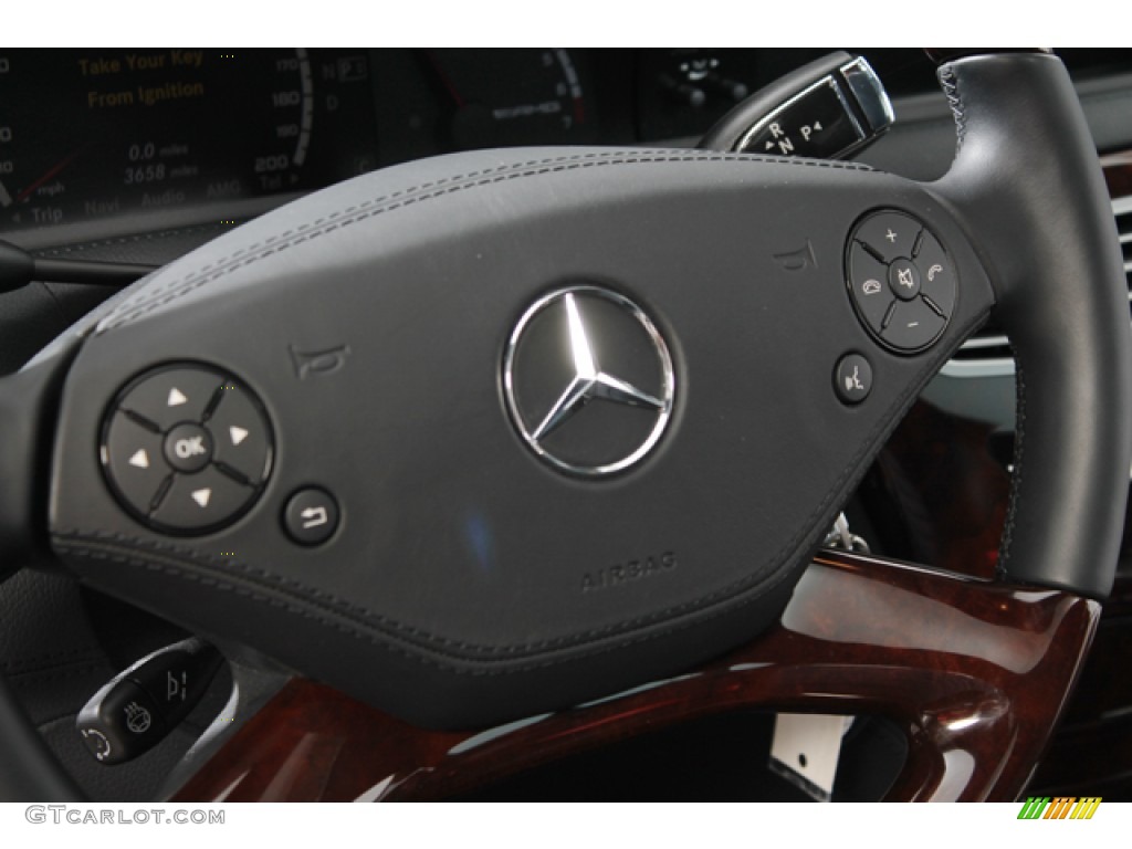 2012 Mercedes-Benz CL 63 AMG Black Steering Wheel Photo #69421969