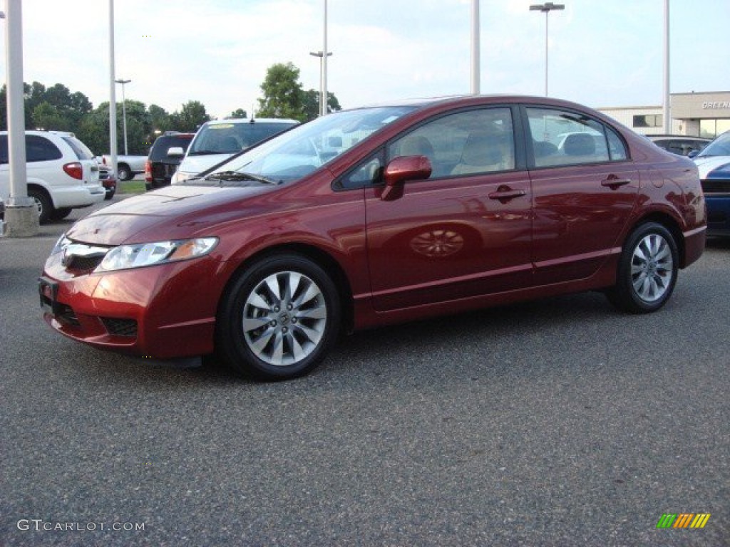 Tango Red Pearl 2009 Honda Civic EX Sedan Exterior Photo #69422434
