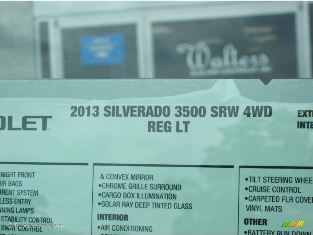 2013 Chevrolet Silverado 3500HD LT Regular Cab 4x4 Window Sticker Photo #69423517