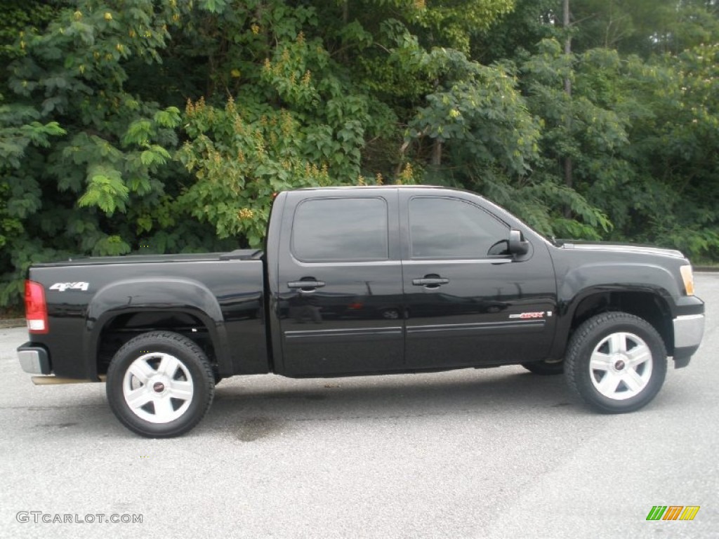 Onyx Black 2008 GMC Sierra 1500 SLT Crew Cab 4x4 Exterior Photo #69425647