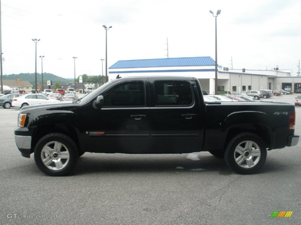 Onyx Black 2008 GMC Sierra 1500 SLT Crew Cab 4x4 Exterior Photo #69425719