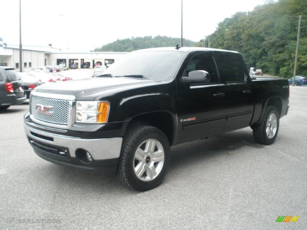 Onyx Black 2008 GMC Sierra 1500 SLT Crew Cab 4x4 Exterior Photo #69425728