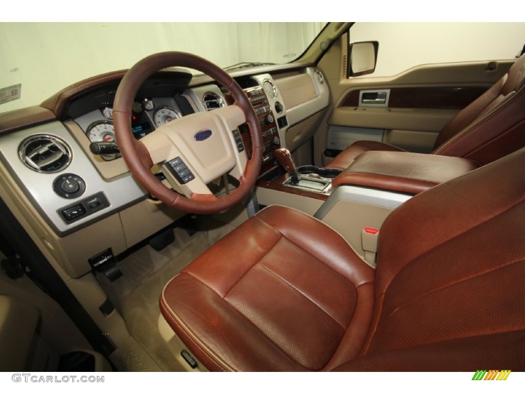 2009 F150 Lariat SuperCrew - Black / Chaparral Leather/Camel photo #13