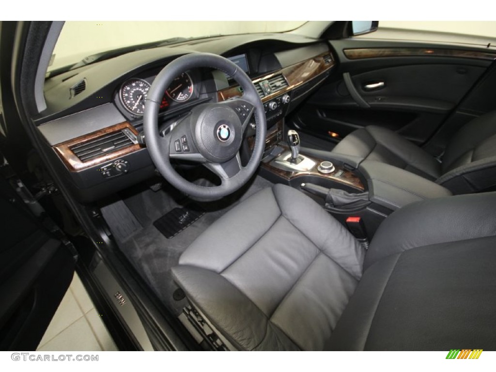 Black Interior 2008 BMW 5 Series 528i Sedan Photo #69427336