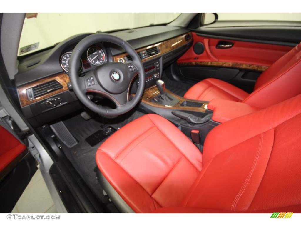 2007 3 Series 328i Coupe - Titanium Silver Metallic / Coral Red/Black photo #13