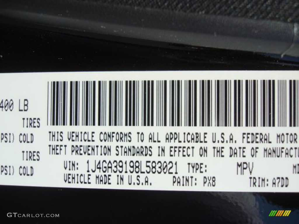 2008 Wrangler Unlimited Color Code PX8 for Black Photo #69431808