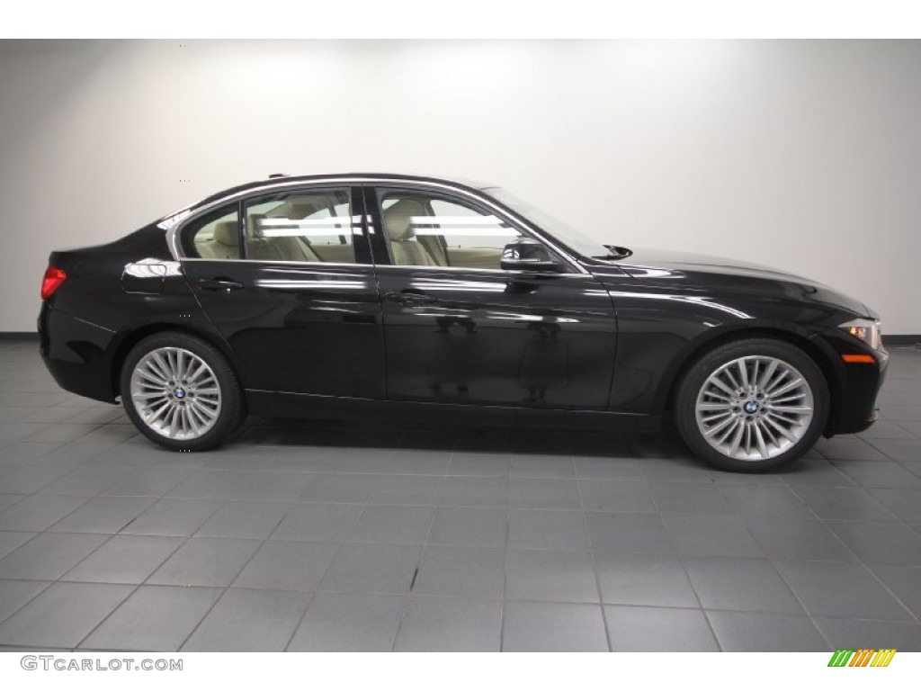 2013 3 Series 328i Sedan - Black Sapphire Metallic / Veneto Beige photo #2