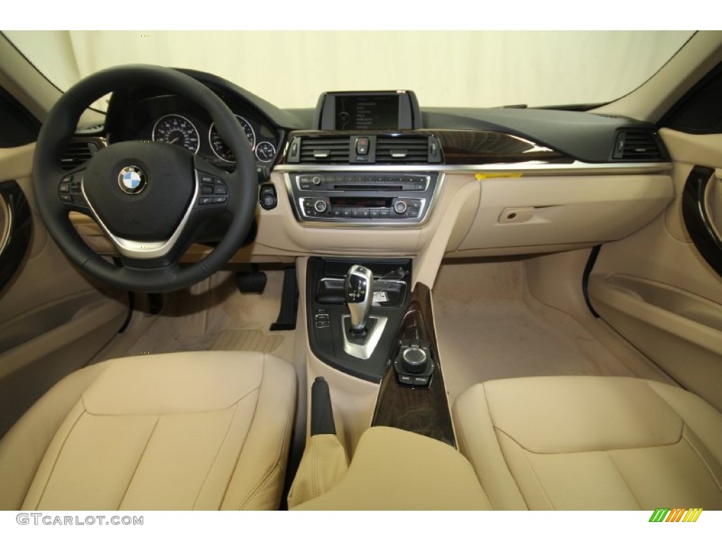 2013 3 Series 328i Sedan - Black Sapphire Metallic / Veneto Beige photo #4