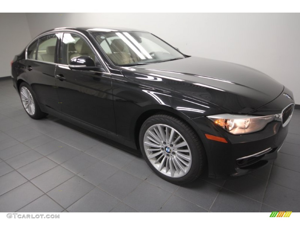 2013 3 Series 328i Sedan - Black Sapphire Metallic / Veneto Beige photo #6