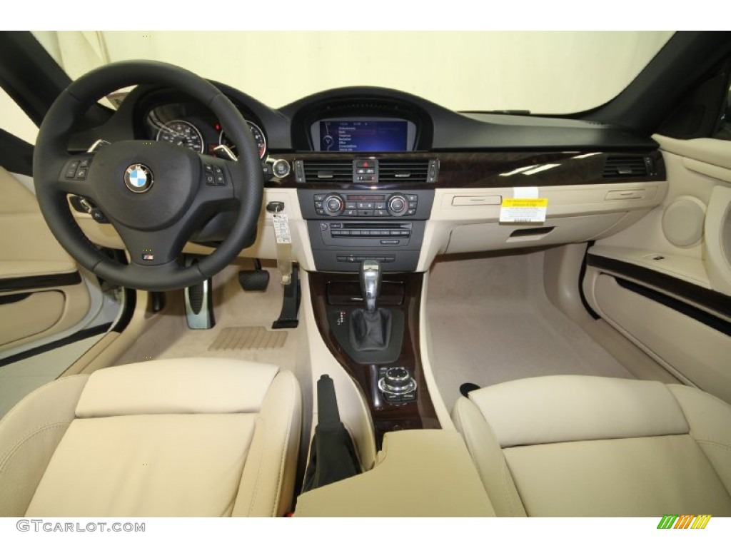 2013 BMW 3 Series 335i Coupe Cream Beige Dashboard Photo #69434079