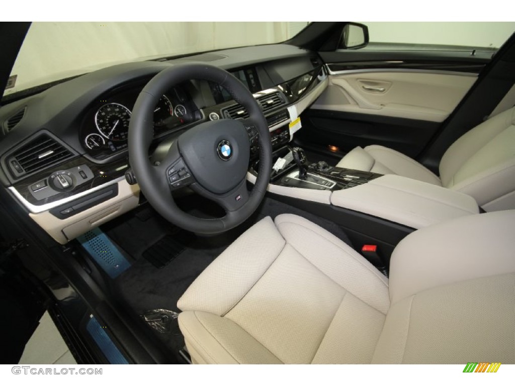 Oyster/Black Interior 2013 BMW 5 Series 550i Sedan Photo #69434338