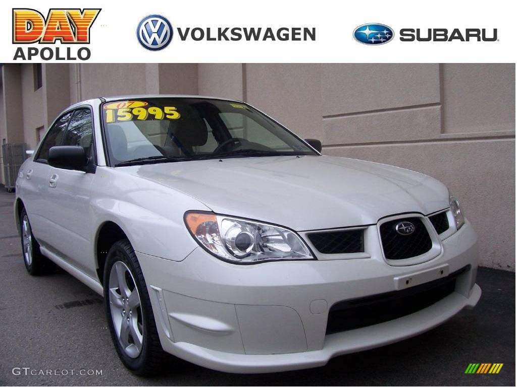 2007 Impreza 2.5i Sedan - Satin White Pearl / Anthracite Black photo #1