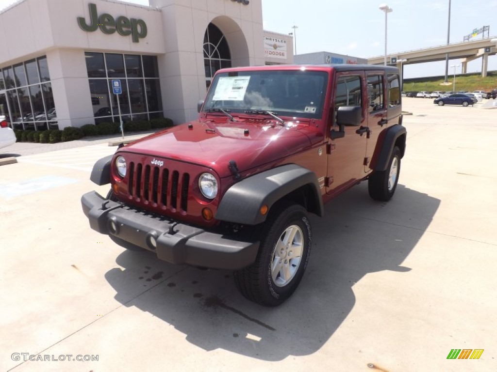 2013 Wrangler Unlimited Sport S 4x4 - Deep Cherry Red Crystal Pearl / Black photo #1