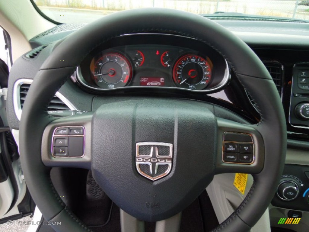 2013 Dodge Dart SXT Black/Light Diesel Gray Steering Wheel Photo #69437662