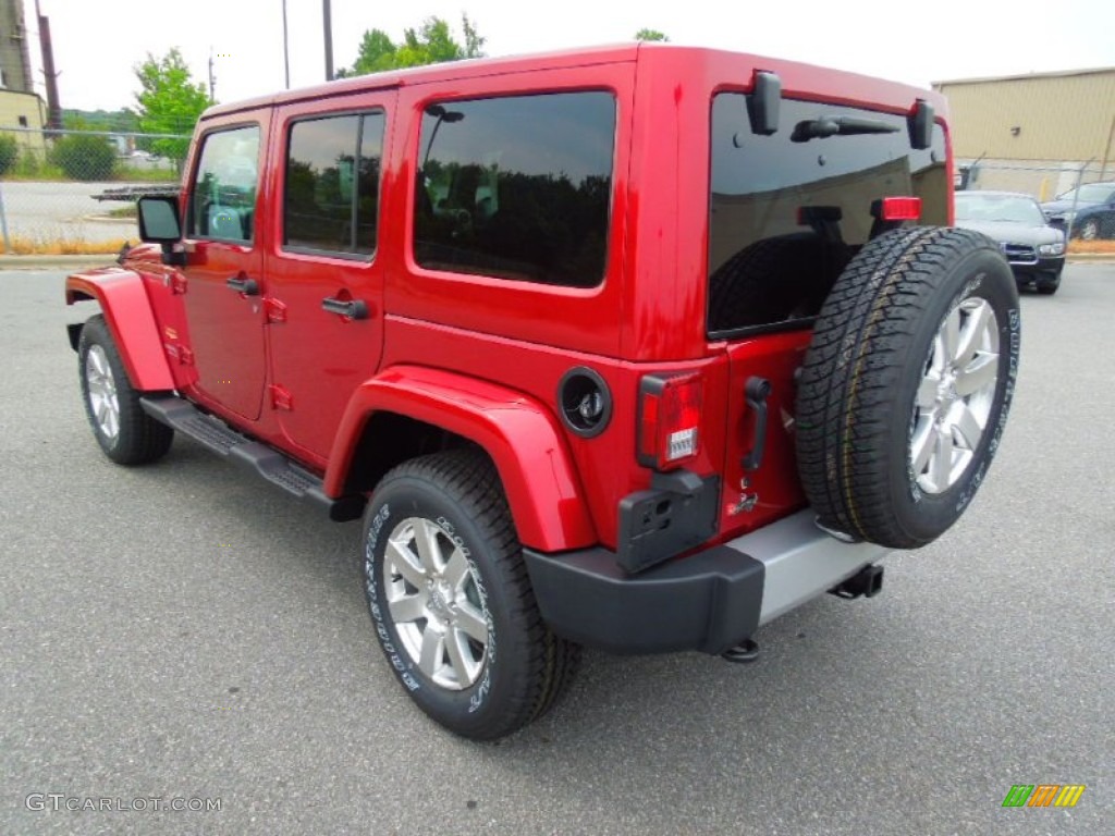 Deep Cherry Red Crystal Pearl 2013 Jeep Wrangler Unlimited Sahara 4x4 Exterior Photo #69437791