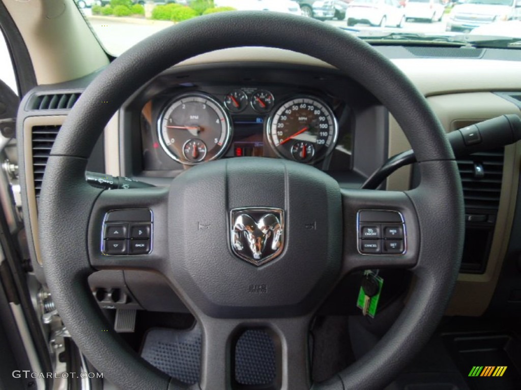2012 Dodge Ram 2500 HD ST Crew Cab 4x4 Light Pebble Beige/Bark Brown Steering Wheel Photo #69438154