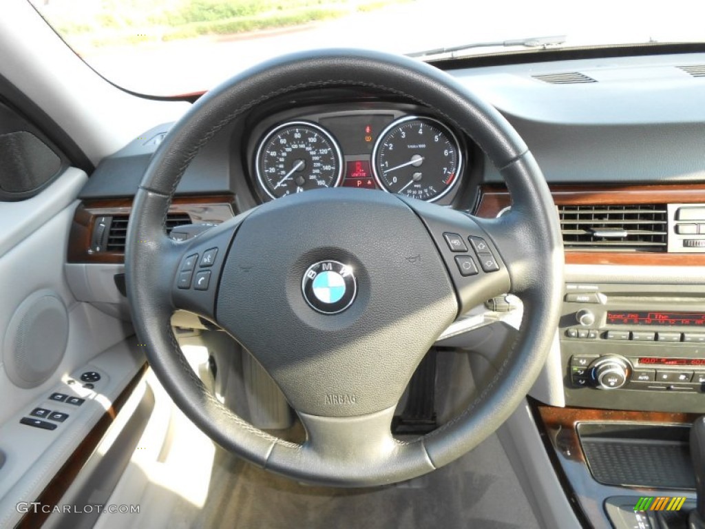 2011 BMW 3 Series 328i Sedan Gray Dakota Leather Steering Wheel Photo #69440200