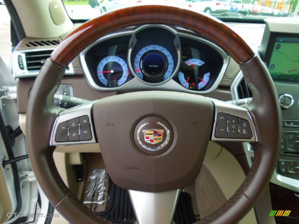 2010 Cadillac SRX V6 Shale/Brownstone Steering Wheel Photo #69444310