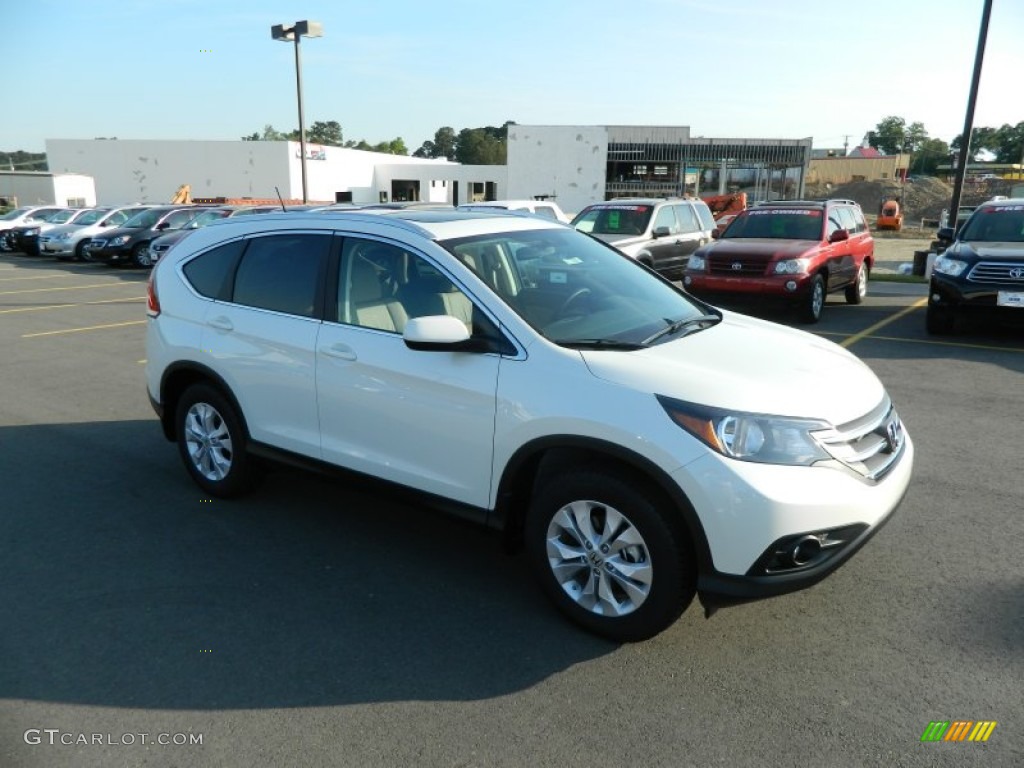 2012 CR-V EX-L - White Diamond Pearl / Beige photo #7