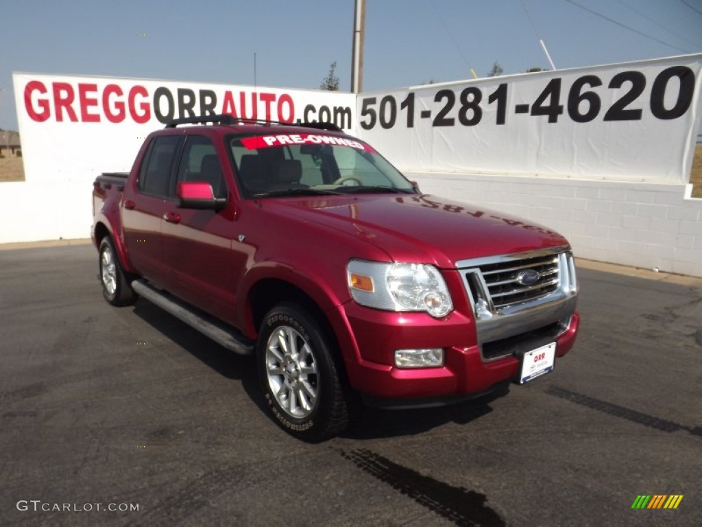 2007 Explorer Sport Trac Limited - Red Fire / Camel photo #1