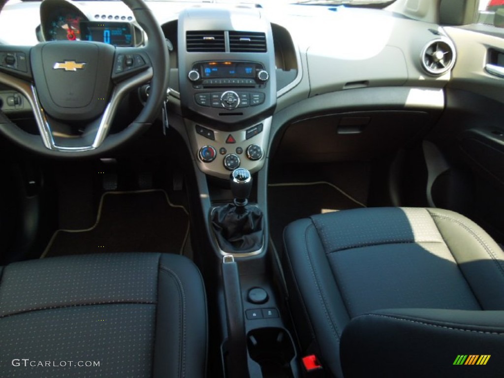 2012 Chevrolet Sonic LTZ Sedan Jet Black/Dark Titanium Dashboard Photo #69446752