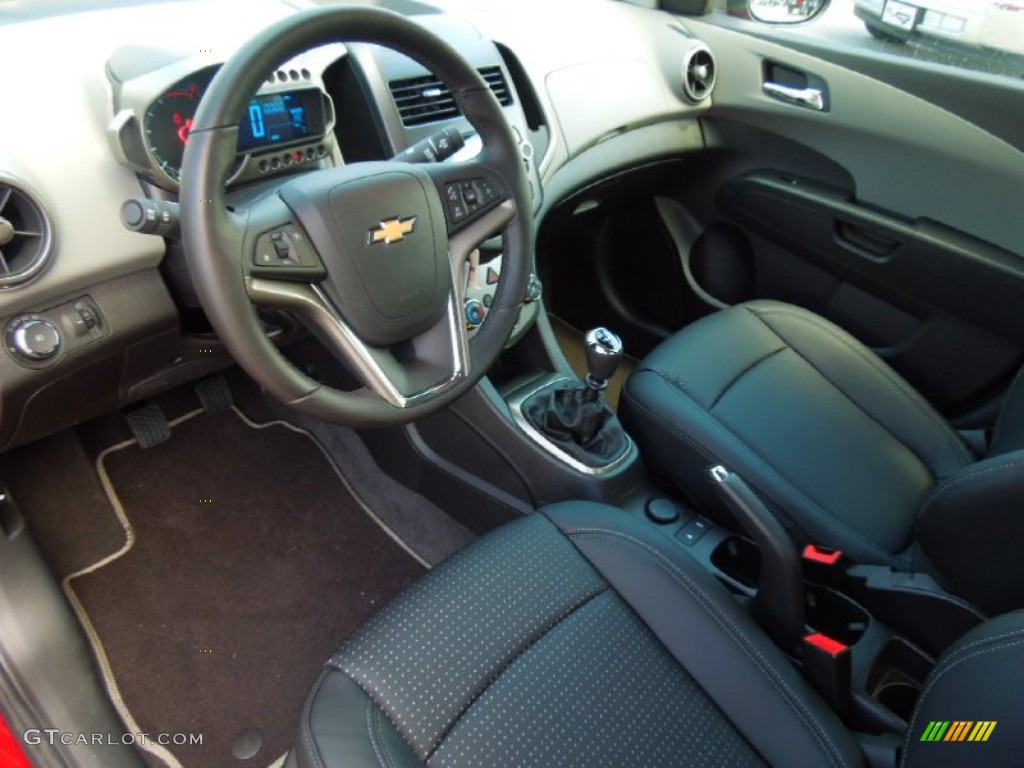 Jet Black/Dark Titanium Interior 2012 Chevrolet Sonic LTZ Sedan Photo #69446830