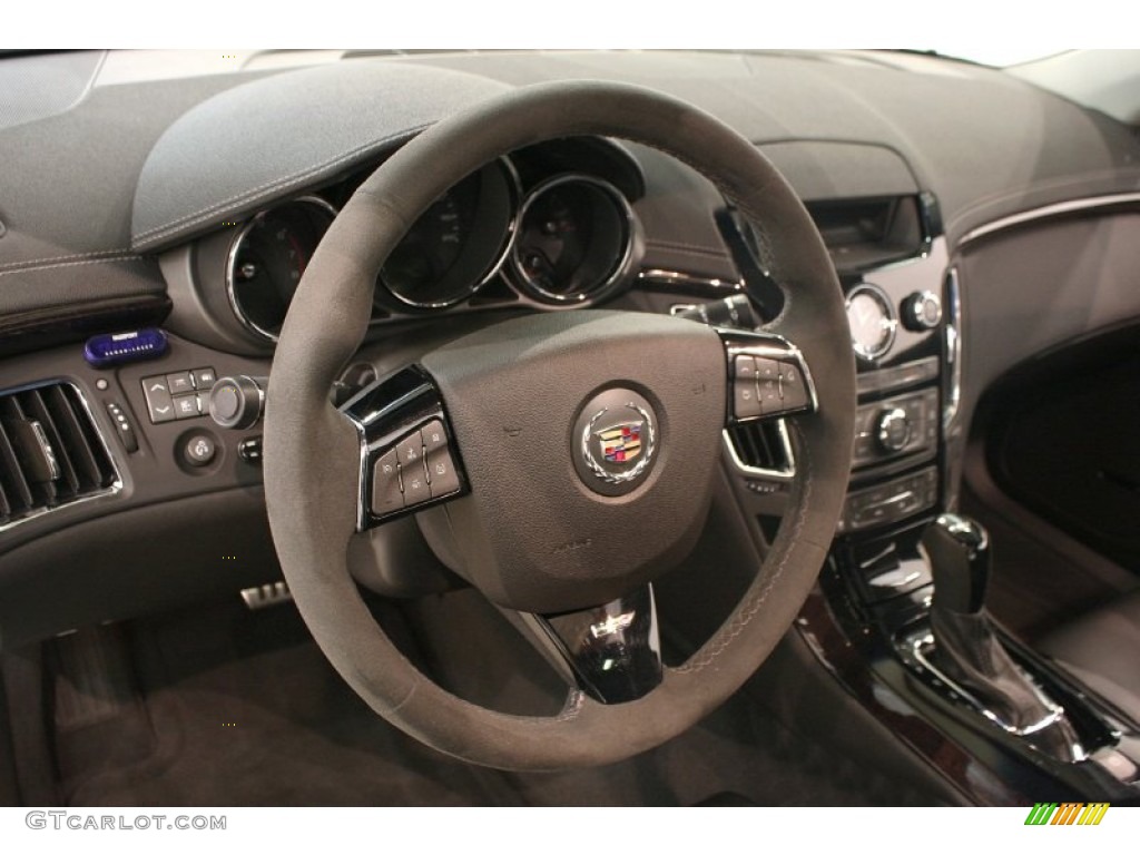 2010 Cadillac CTS -V Sedan Ebony Steering Wheel Photo #69448345