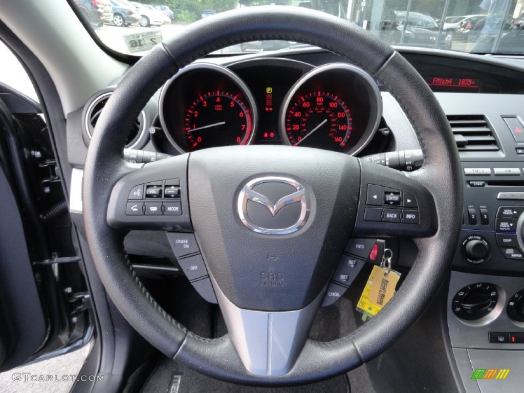 2011 Mazda MAZDA3 s Sport 5 Door Black Steering Wheel Photo #69449503
