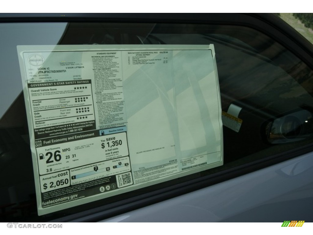 2013 Scion tC Standard tC Model Window Sticker Photo #69450478