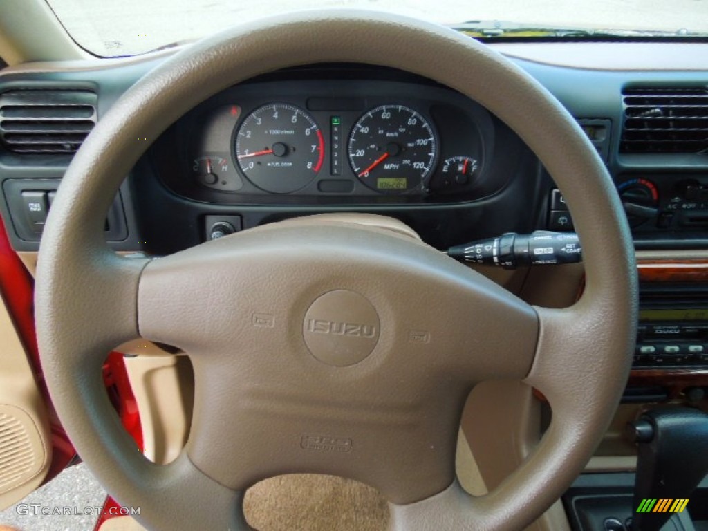 2002 Isuzu Rodeo LS Beige Steering Wheel Photo #69450958